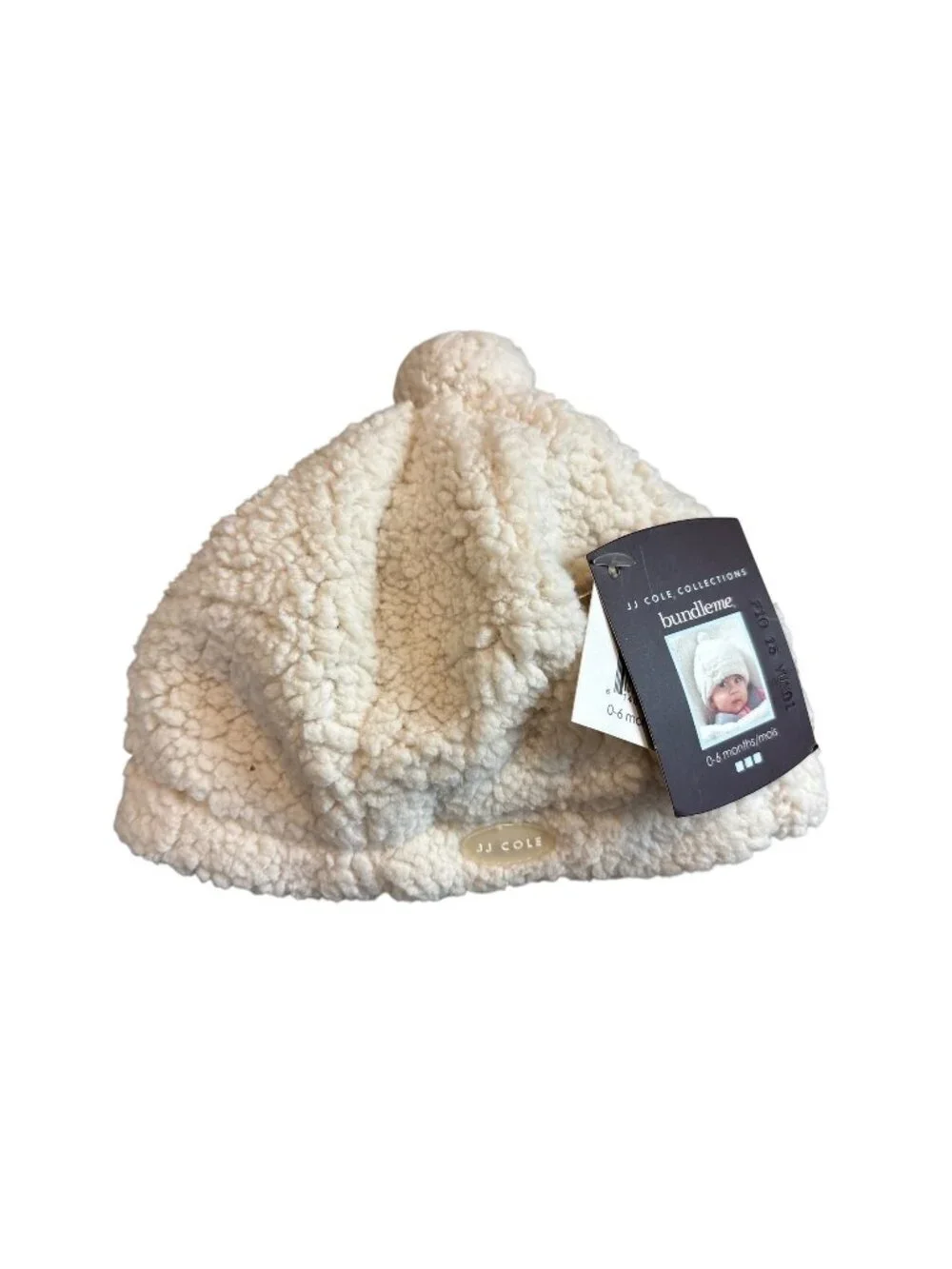 JJ Cole Bundleme Hat Cream 0-6 Months Cozy Fleece Winter Baby Shower Gift
